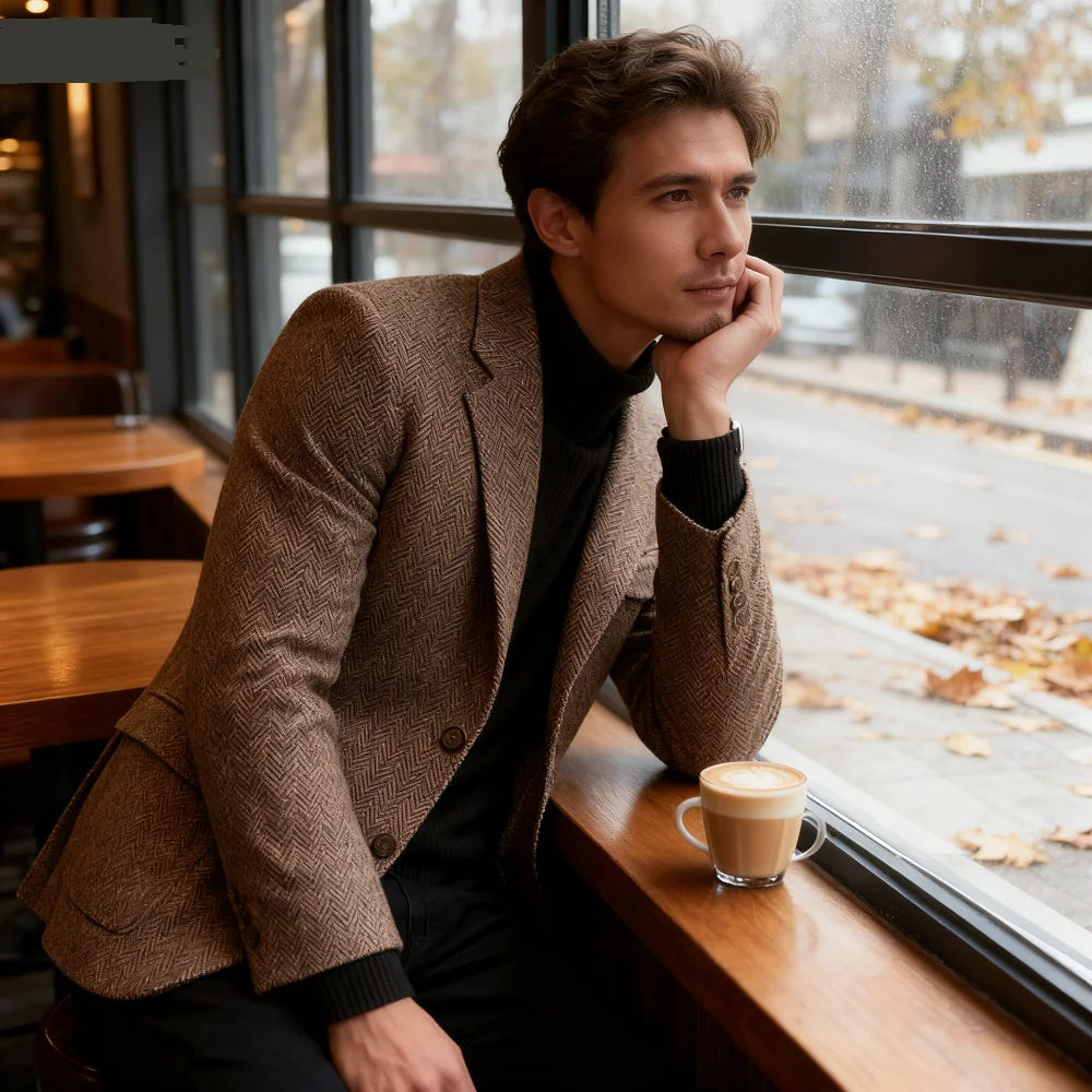 Apenas hommes 1 pièce Blazer poisson colonne vertébrale veste affaires élégant chaud printemps Ternario Para Homem Moda Roupas-para-homem