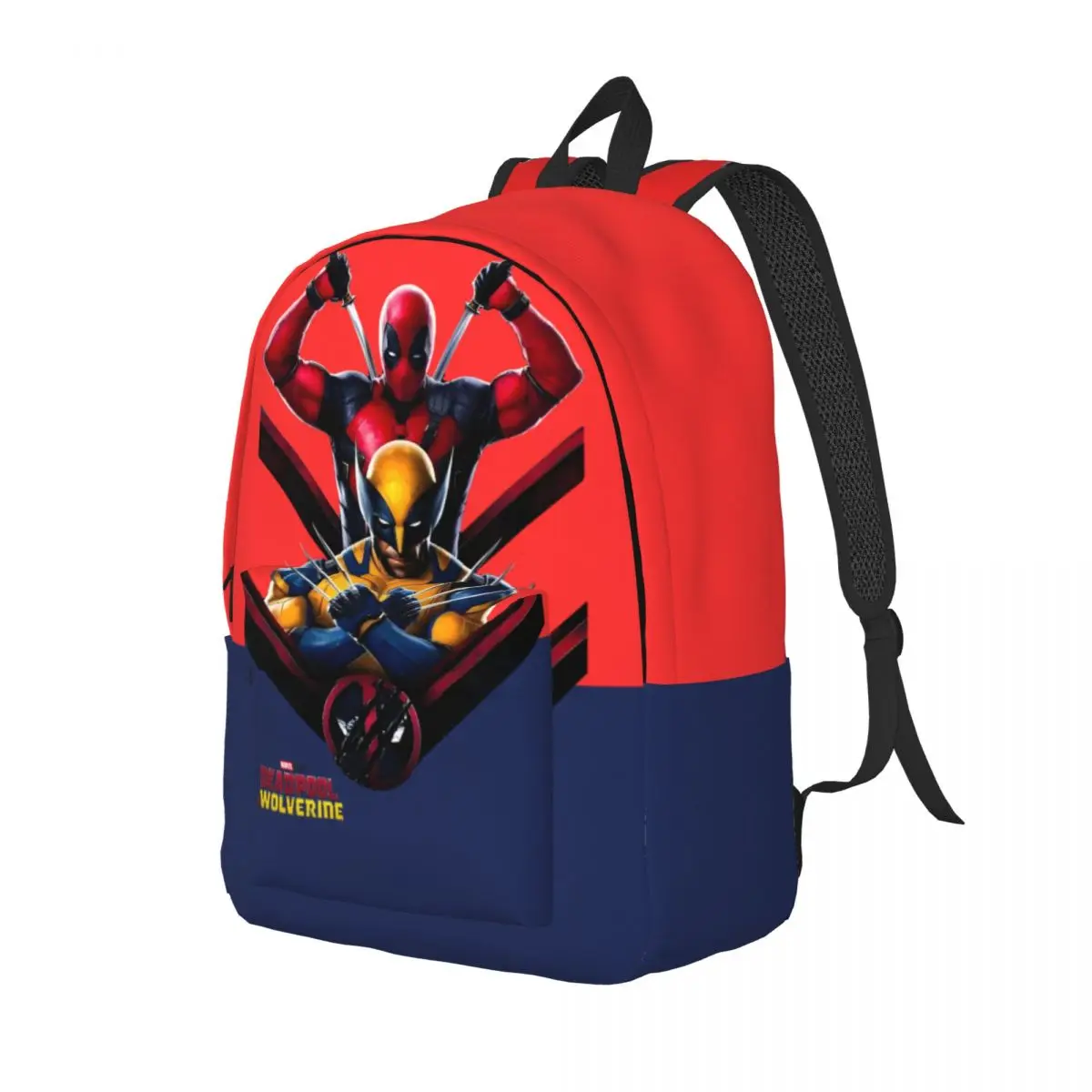 Backpack Deadpool Multi Compartment Disney Marvel Deadpool & Wolverine Film Preschool Birthday Gift Vintage Laptop Bag Camping