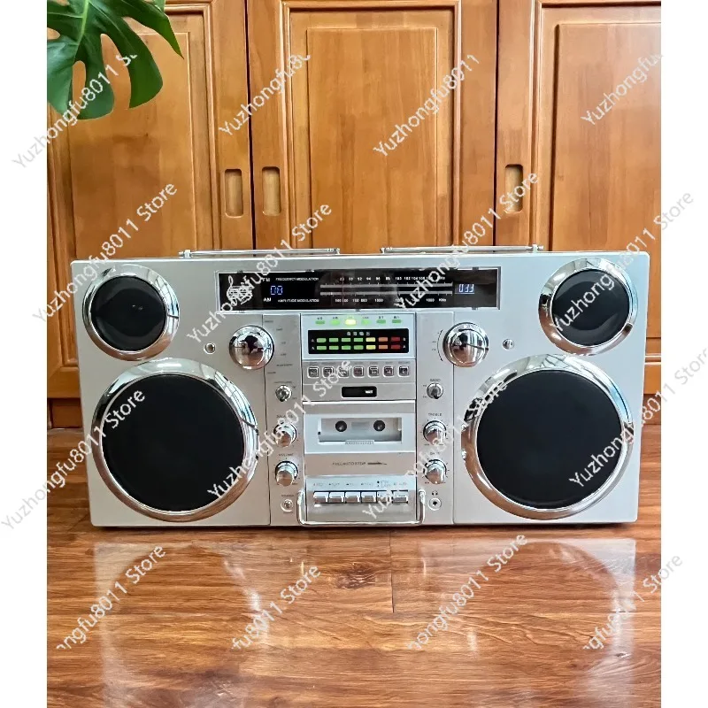 Vintage Radio, Portable Tape Player, CD Disc, Multi-function, High-Power Bluetooth Speaker