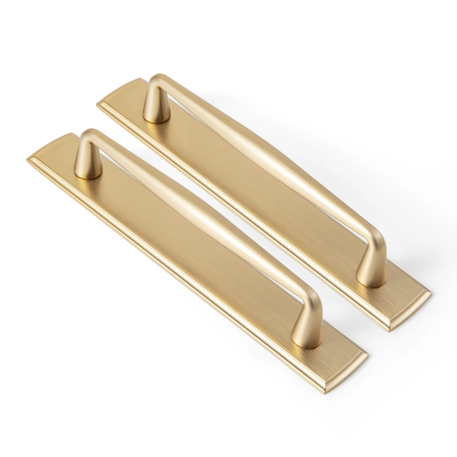 Antique Brass Zinc Alloy Cabinet Handle with Backplate - 5''(128mm) Hole Center Cabinet Pull Hardware for Bedroom, Kitchen, 2 Pack