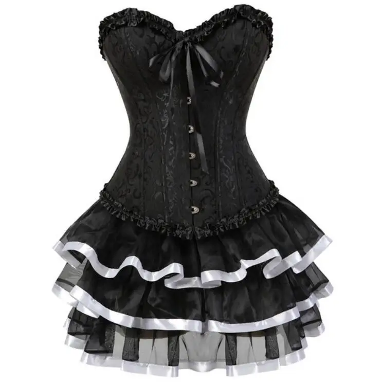 Röcke für Damen, Mesh-Tutu, Feen-Tüll-Minirock, Party-Streifenrock, Plissierter Puffrock, Sexy Erwachsenen-Rock mit passendem Korsett, Vintage-Jupe-Falda – Detail 8