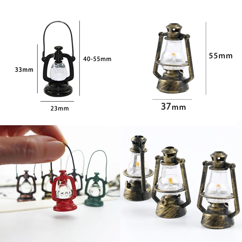 1:12 1:6 Scale Mini Kerosene Lantern Miniature Retro Oil Lamp Dollhouse Decor Accessories Scene Ornaments Pretend Play Toy