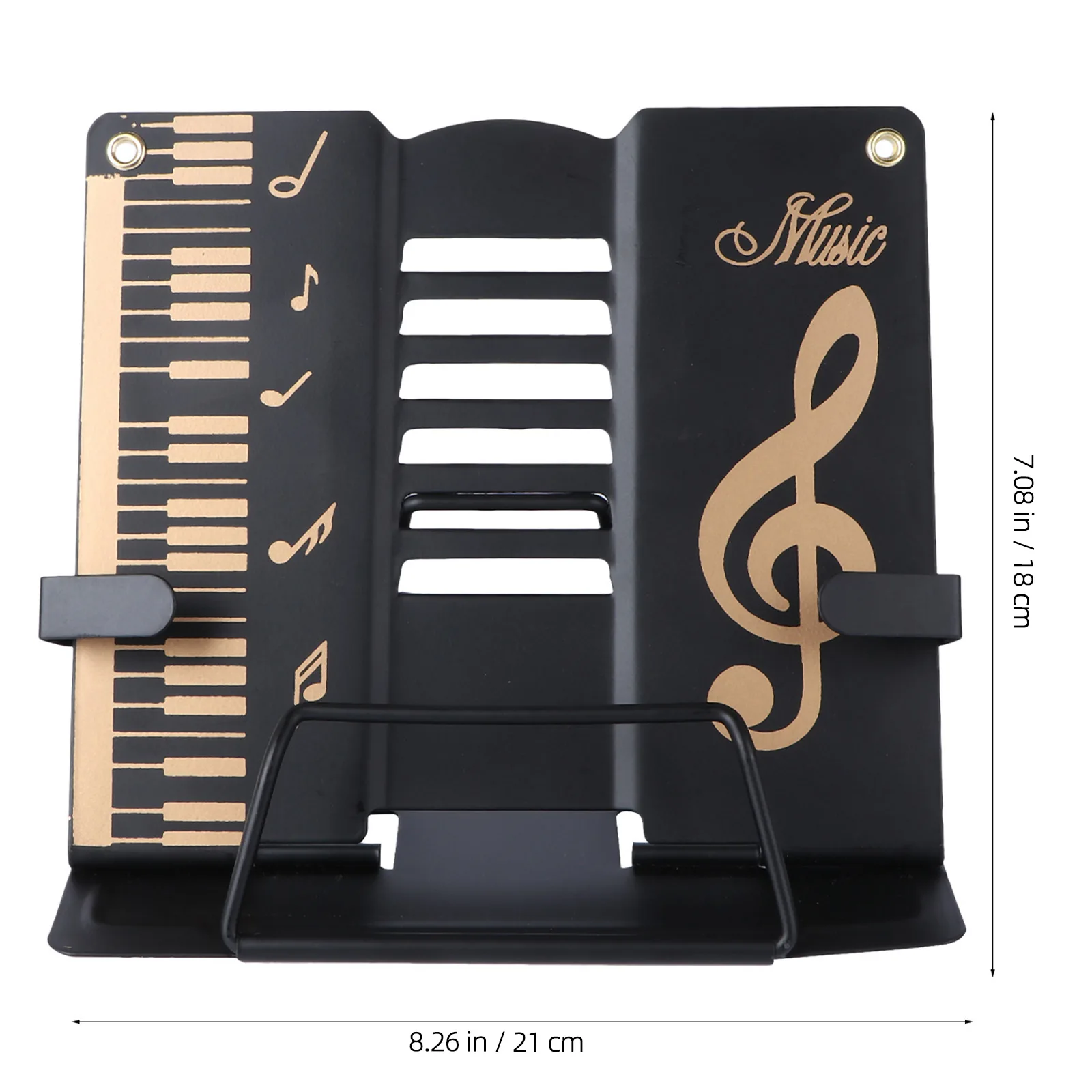 1pc Multifunctional Reading Rack Adjustable Book Stand Music Score Holder Kids Desktop Iron Shelf Black Note Design