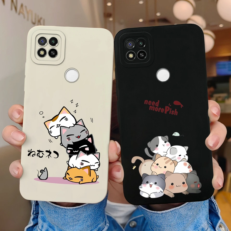 Cases For Xiaomi Redmi 9C Redmi 9C NFC Redmi 10A Fashion Label Liquid Soft Bumper For redmi9c redmi9cNFC redmi10a Funda Coque