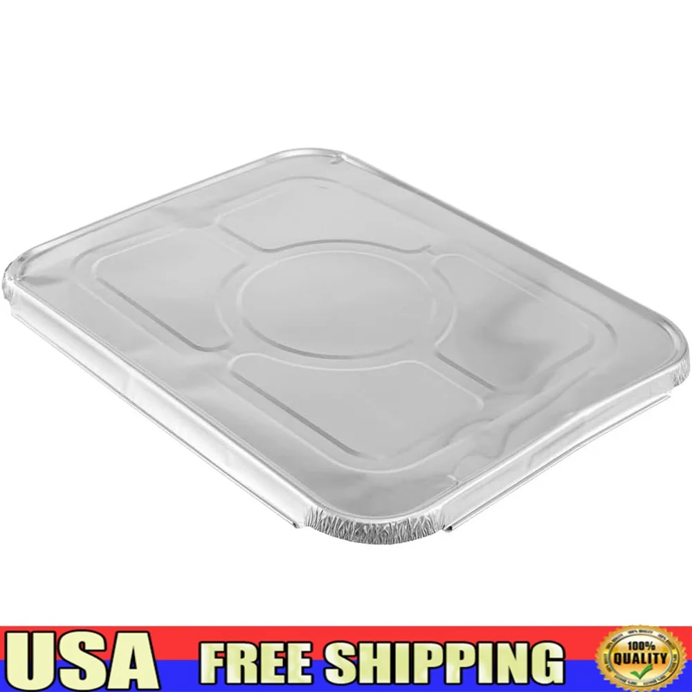 

Крышки для сковородок из алюминиевой фольги, 25 упаковок, готовые крышки для парового стола половинного размера, одноразовые крышки для хранения продуктов, транспортировки приготовления пищи