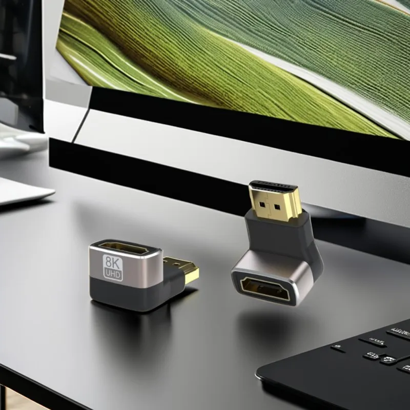 8K-Anschluss, HDTV-Verlängerung, 90-Grad-Stecker auf Buchse, HDMI 2.1-Adapter