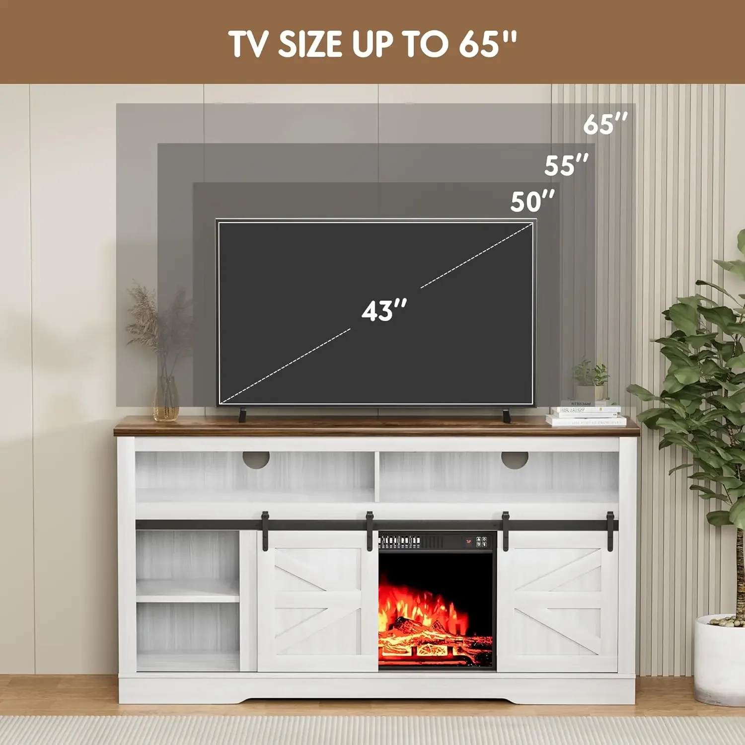 Fireplace TV Stand for TVs up to 65