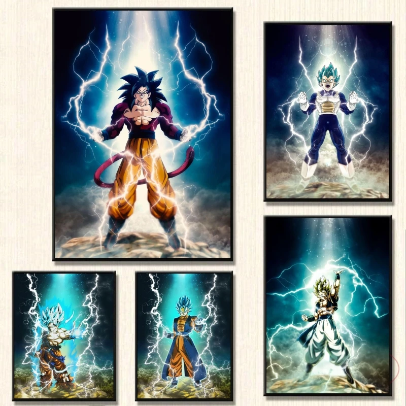 

Classic Anime Dragon Ball Goku Canvas Print Posters Vegeta Gifts Wall Art Aesthetic Decor Modern Home Pictures Kids Action