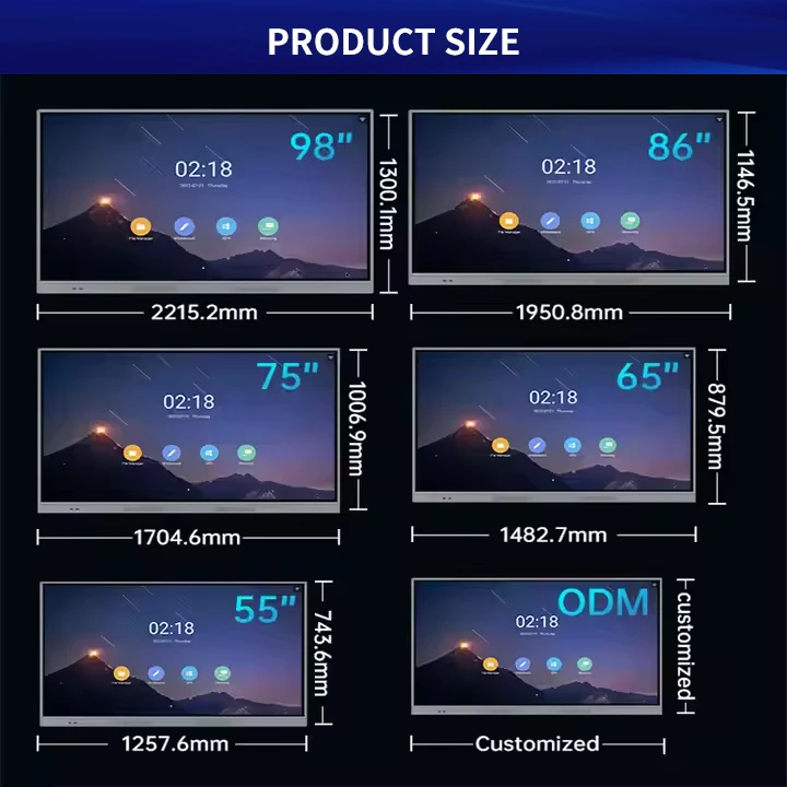 سعر المصنع اللوحة الذكية التفاعلية السبورة الإلكترونية في 55 65 75 85 98 110 بوصة تعمل باللمس #4