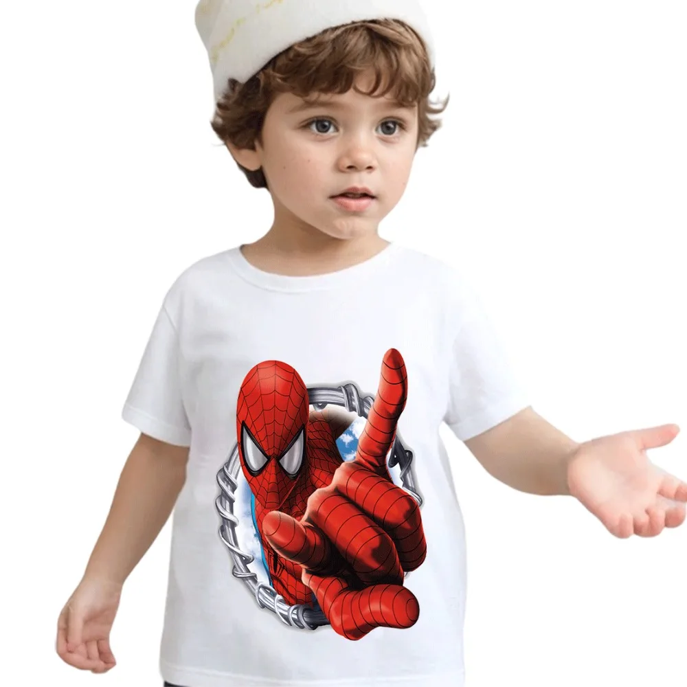 

Girl 2025 Girl Clothes Jacket Children's T-shirts Children's Girls Clothing Marvel SpiderMan Kawaii T-shirt Kids Boys Top Mother