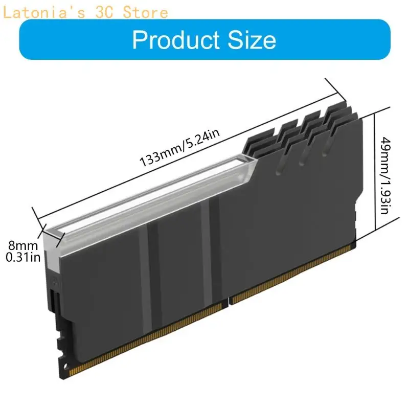 Hochleistungs-DDR4-DDR5-ARGB-Kühler für Speichermodule mit Aluminiumkonstruktion X3UB – Detail 6
