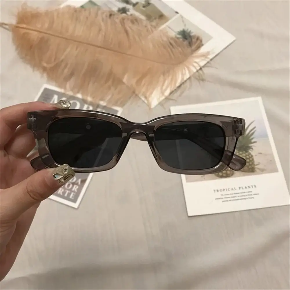 New Fashion UV400 Protection Rectangle Sunglasses Square Frame Trendy Style Retro Sun Glasses Driver Goggles