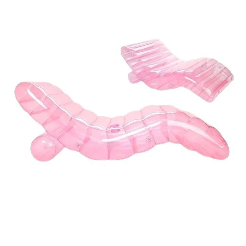 Giant inflatable transparent pink lounge chair, chair, pool floater