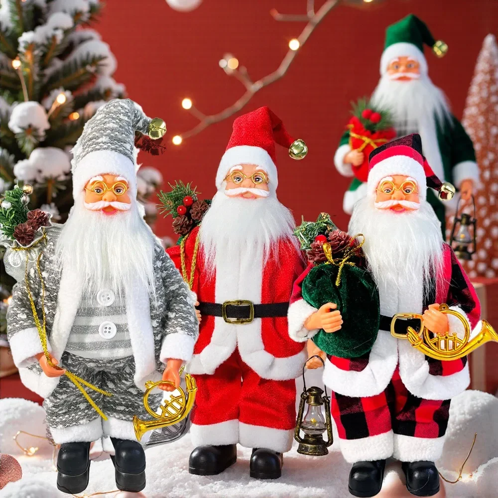 

13inch Standing Santa Claus Ornaments Standing Santa Xmas Window Pendants Merry Christmas Decor Gift Noel Happy New Year 2026