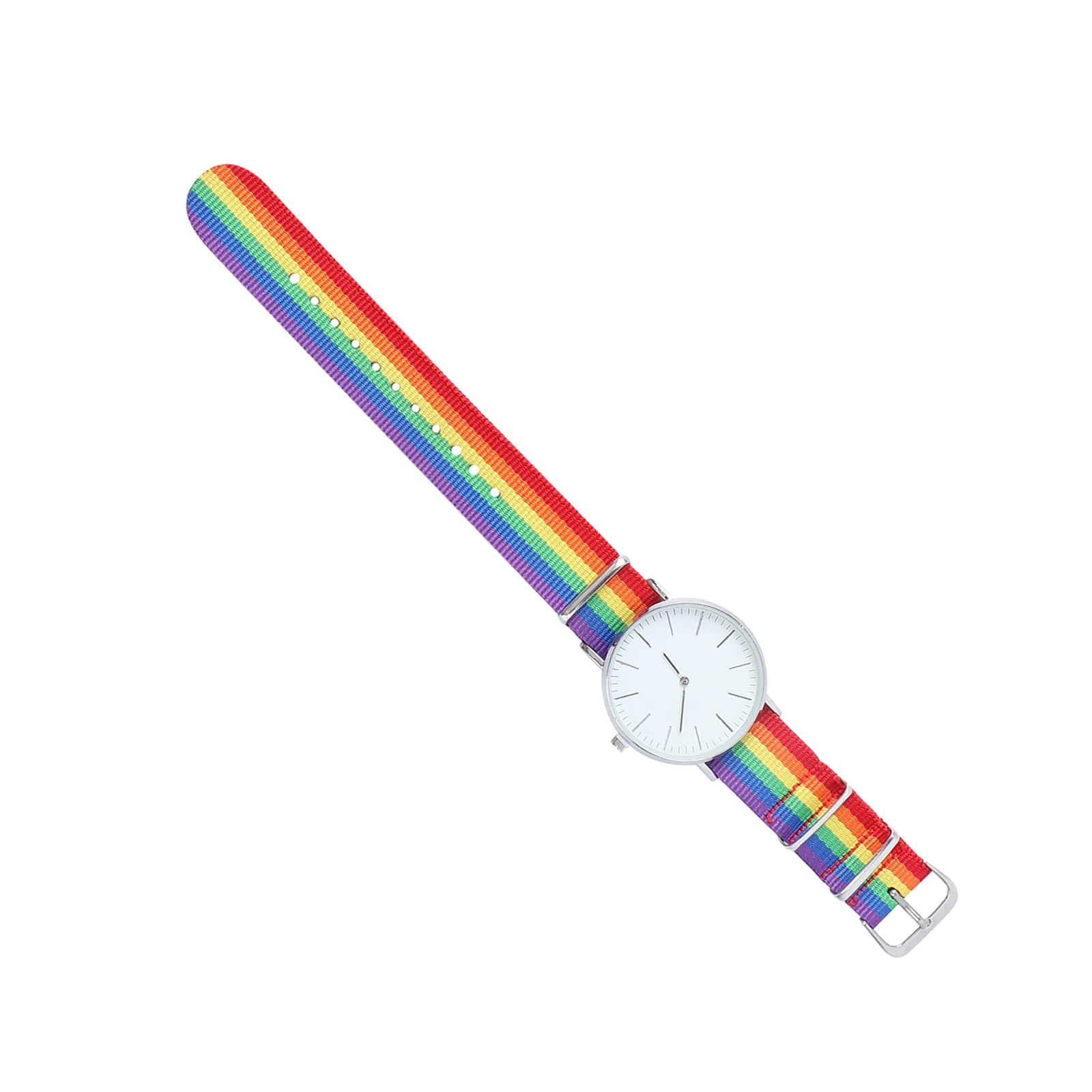 

Rainbow Strap Watch Unisex Fashion Quartz Timepiece Silent Movement Precise Wrist Decoration for Women Men Daily Wear Cute