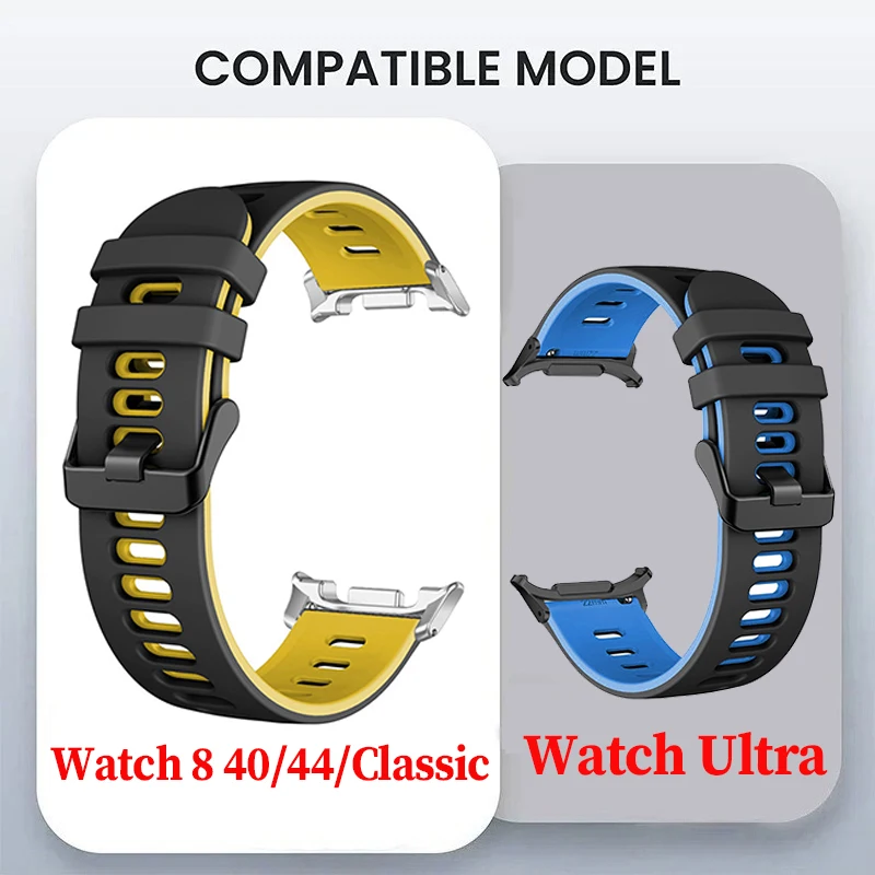 Sports Silicone Strap For Samsung Galaxy Watch 8 9 Band 40mm 44mm 8Classic 46mm Bracelet for Watch Ultra 7/2025 47mm Wristband