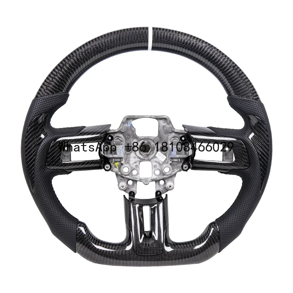 Carbon Fiber Steering Wheel Fit For 2015-2017 Mustang EcoBoost GT Shelby-Mustang GT350 GT350R 2.3L 5.0L