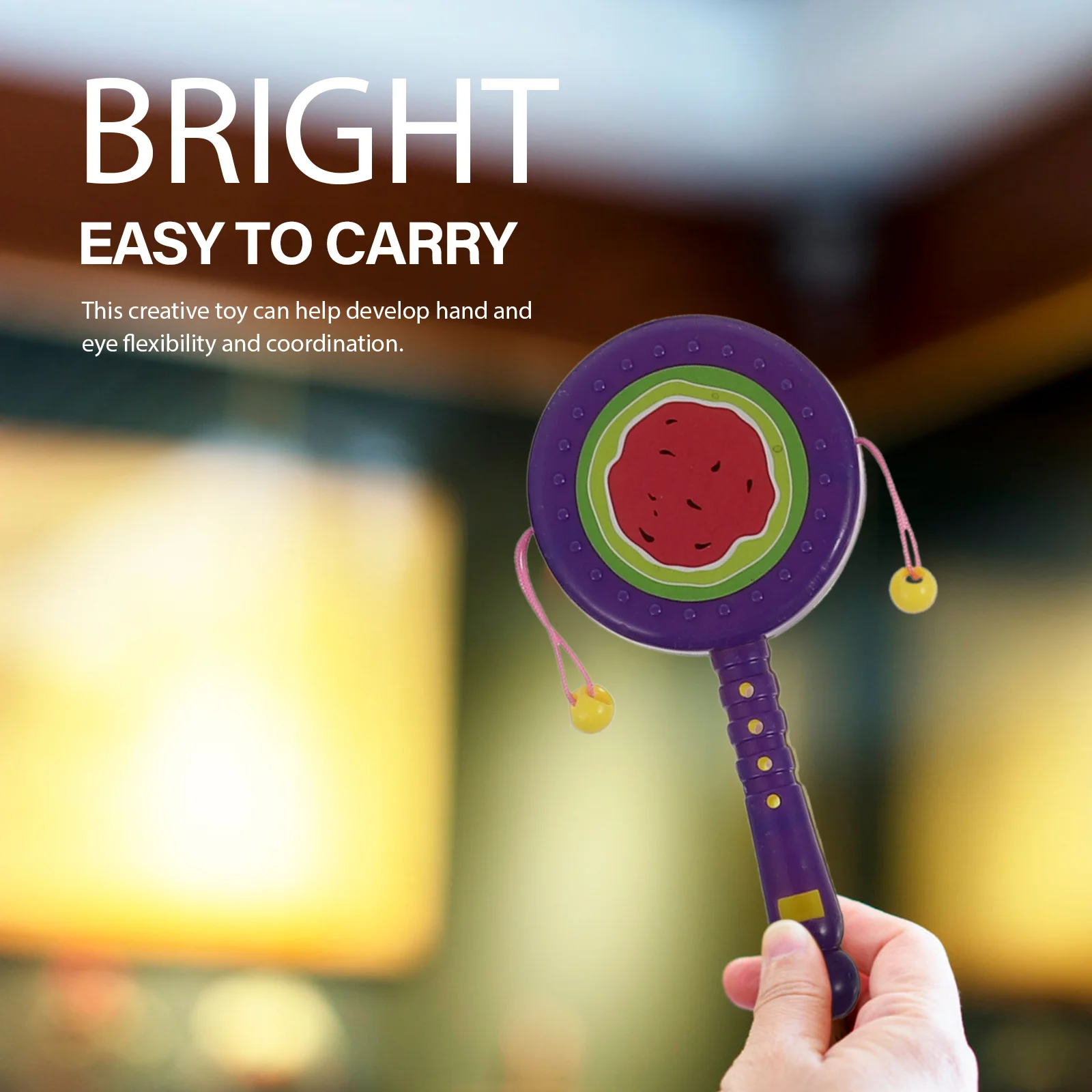 12 قطعة الطبول حشرجة الموت الملونة أنماط مزدوجة الوجهين شاكر الطفل تطوير مهارات الاستماع المعرفي الرضع التعليمية اللعب #5