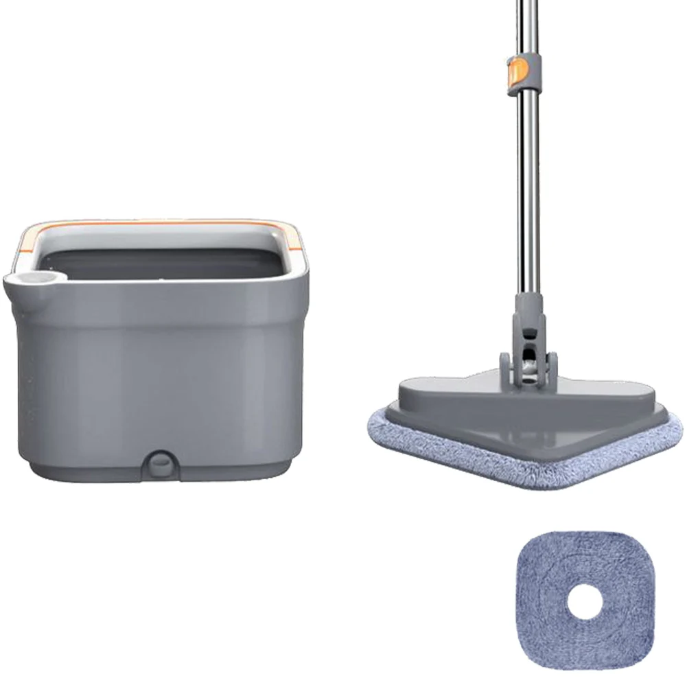 Practical Deep Cleaning Mop with Bucket Squeeze Floor Mop Hand-Free 360 Rotatable Adjustable for Home Wall Car Kitchen