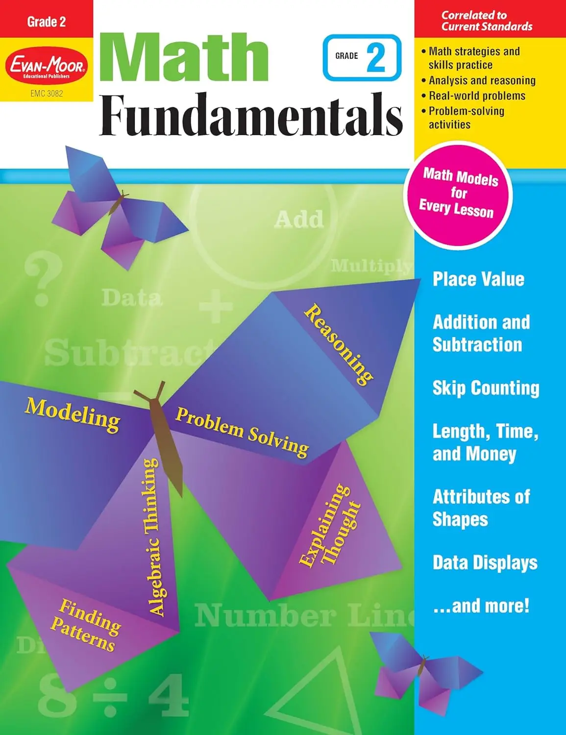 Evan-Moor Math Fundamentals, Grade 2 Workbook,aged 6 7 8 9, English book 9781629383286