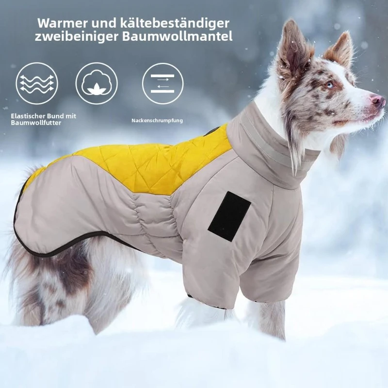 

Winter dog jacket reflective and warm padded for medium and large dogs ideal for outdoor use thinly lined softshell design