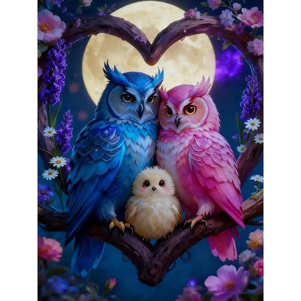 

Наборы для алмазной вышивки «Красочная сова» для взрослых, Алмазная живопись «Цветы» для начинающих, 5D DIY Алмазная вышивка «Луна» с полной выкладкой, круглые стразы, набор для творчества H