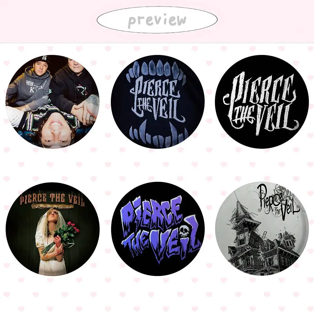 Band A-Pierce The-S Veil Cover Brooches Funny Meme Badge Fashion Jewelry Gifts