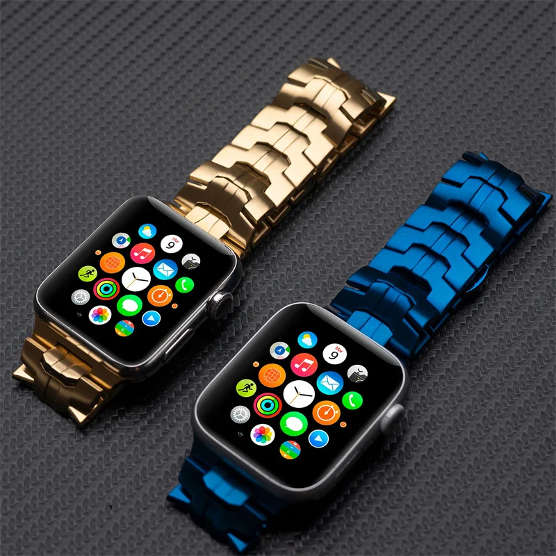 Świąteczny pasek do Apple Watch Band 44mm ultra 2 49mm 45mm 42mm 41mm 45mm luksusowa bransoletka ze stali nierdzewnej iWatch 9 8 7 6 5 4 se