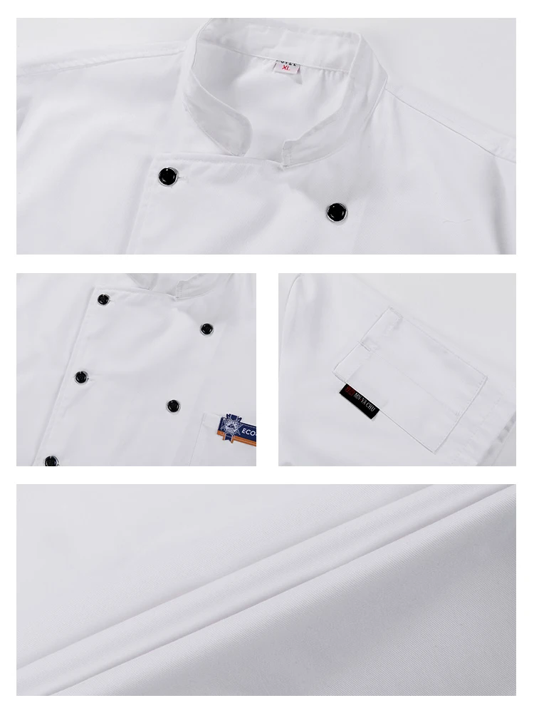 Chef Shirt for Men Restaurant Bakery Waiter Work Clothing Food Chef Uniform Hotel Work Clothes Cooking Coat Dining Hall Uniform