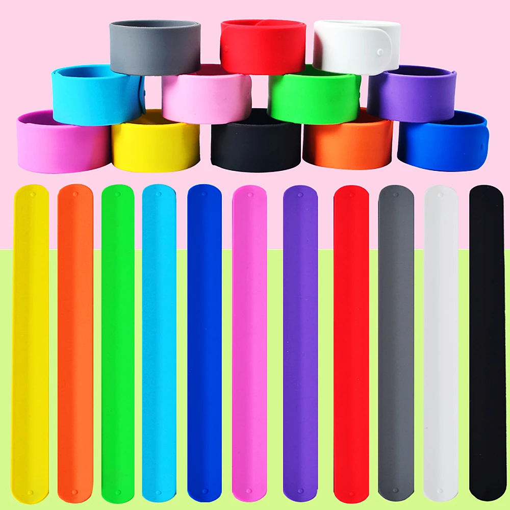 5/10 Pcs 21.5cm Cute Slap Wristbands for Kids Birthday Wedding Party Guest Gifts Carnival Christmas Party Gifts Classroom Prizes