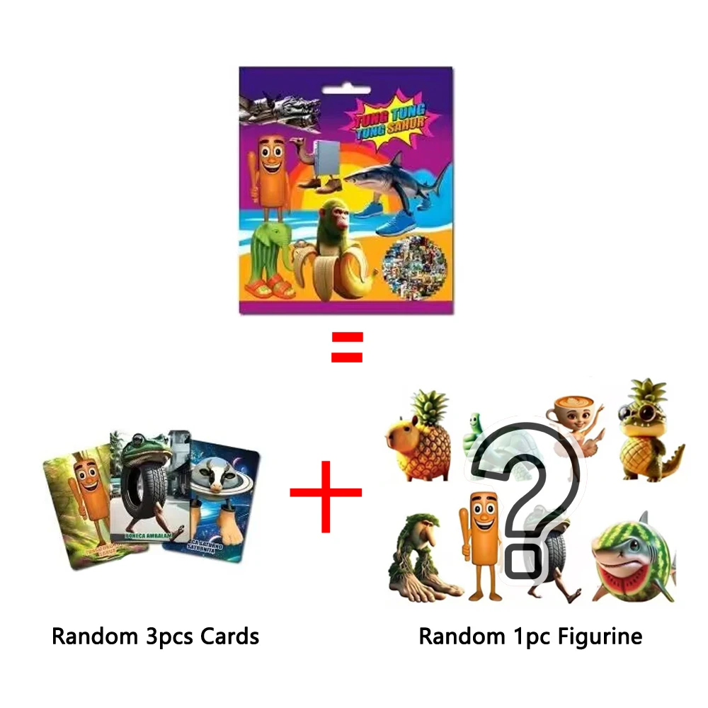 1 szt. Włoskie zabawki Brainrot w formie blind bagu, mystery box, dekoracja na biurko, figurki akcji, zestawy kart, śmieszne memy Brainrot, prezenty urodzinowe