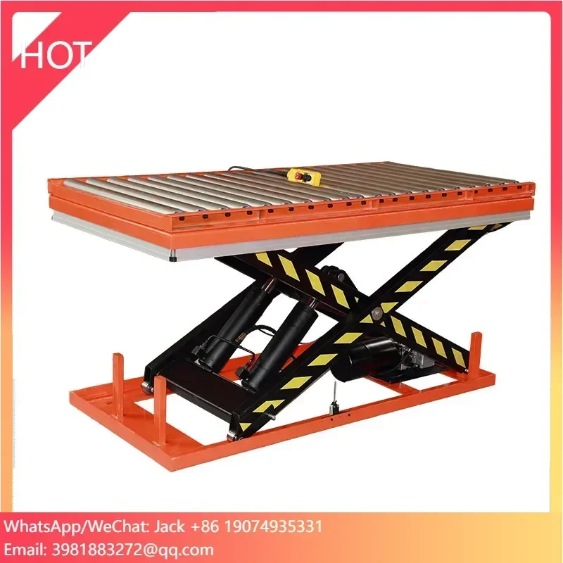Piattaforma elevatrice idraulica con rullo