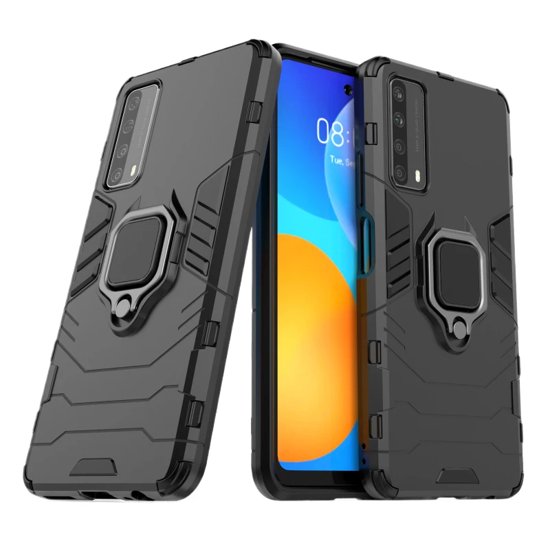 For Huawei P smart 2021 Y7a Enjoy 20 SE 20SE Phone Case Shockproof Armor Metal Ring Holder Magnetic Protect Funda Coque Cases