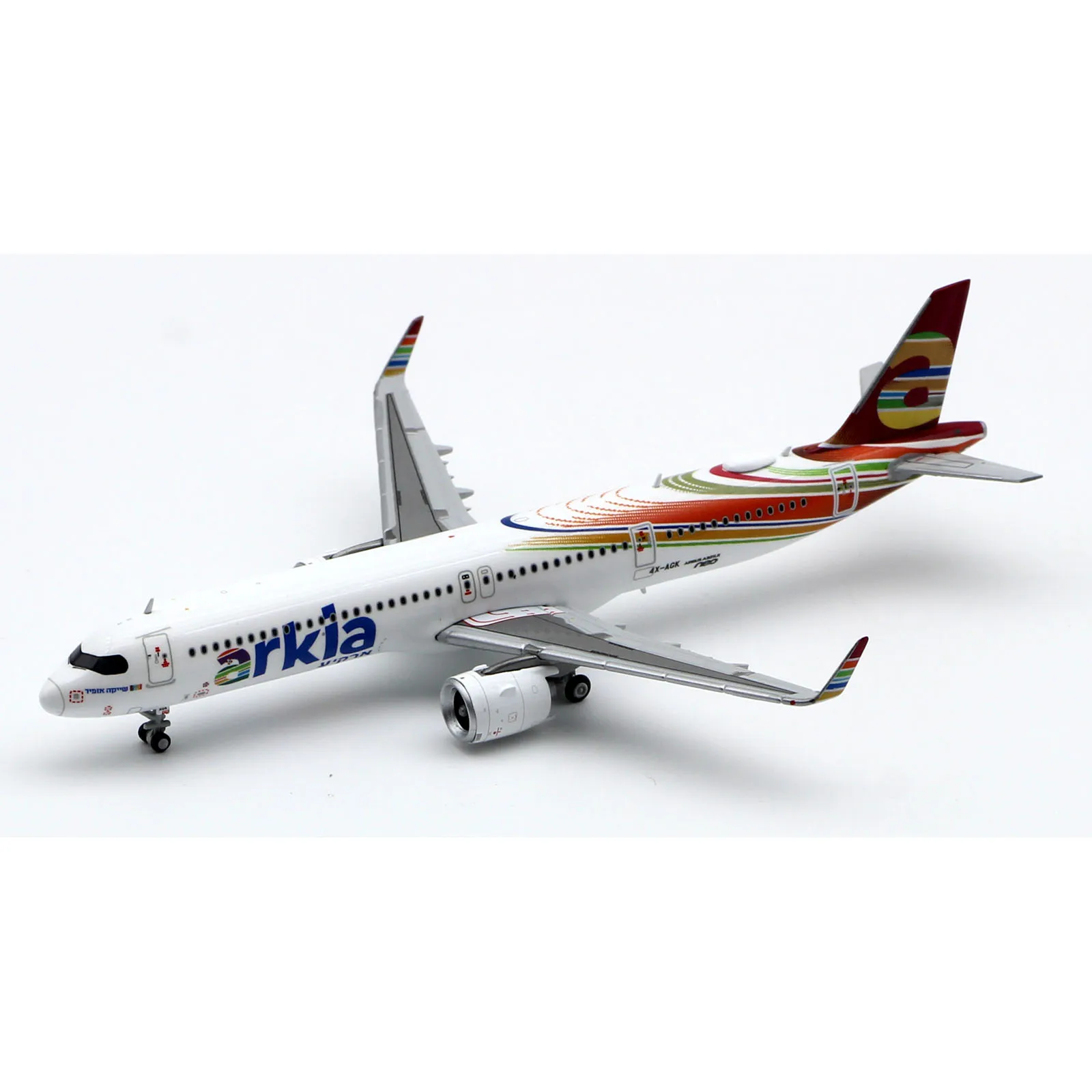 XX4450 Alloy Collectible Plane Gift JC Wings 1:400 Arkia Airlines Airbus A321neo Diecast Aircraft JET Model 4X-AGK With Stand