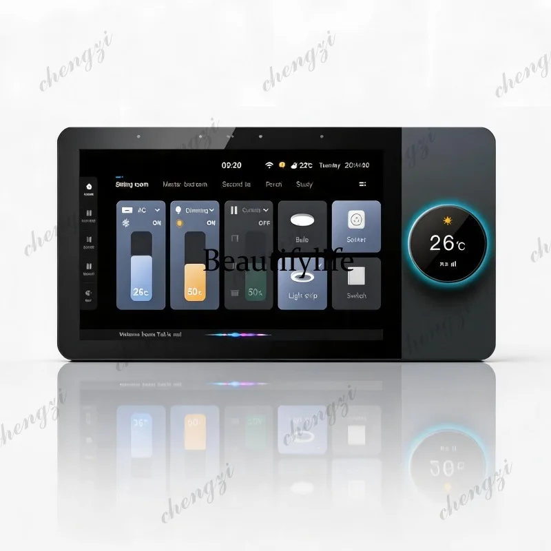 Hotel villa smart home central control screen 8-inch knob screen background music host voice control