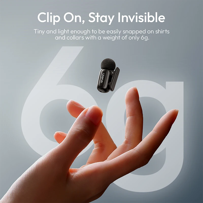 Ulanzi A200 ميكروفون صغير 48 كيلو هرتز/24 بت 100 متر نطاق لاسلكي SNR 75dB للبث المباشر مقابلات الشوارع تسجيل الدخول فيديو الزفاف #2