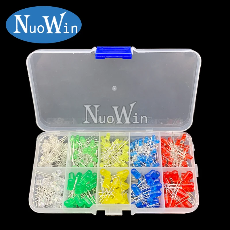 Kit assorti de diodes LED 3mm 5mm blanc vert rouge bleu jaune Orange F3 F5 LED Diodes électroluminescentes kit électronique