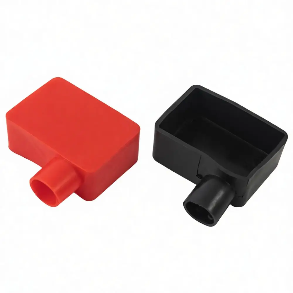 Vehicle Battery Terminal Shield Square Silicone Protective Cap Anti Oxidation Insulating Cover For Automotive Post Maintenance