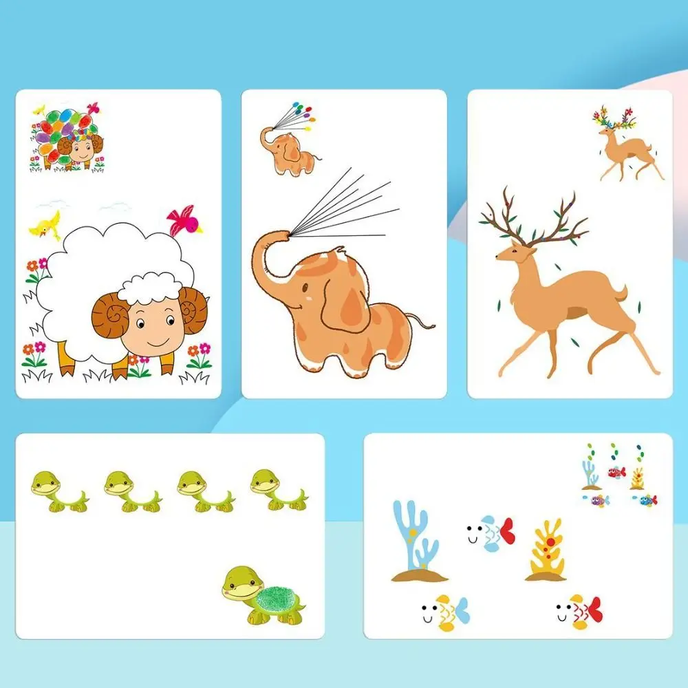 Desenho criativo livros para colorir artesanal dos desenhos animados animal pintura a dedo conjunto diy grosso dedo arte desenho livro arte designer