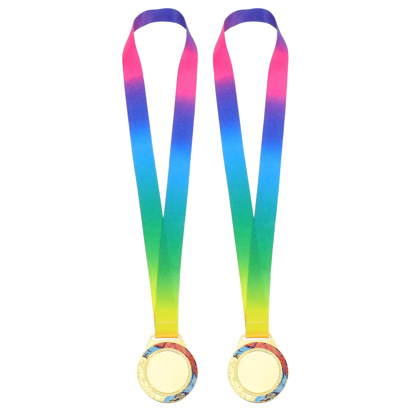 

2 Pcs Sports Medal Gold Metal Award Football Medals for Awards Zinc Alloy Competition