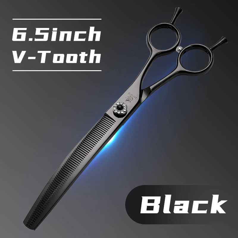 Fenice Professionele JP440c 7 inch Hoge kwaliteit hond Grooming Schaar Gebogen dunner Schaar Chunker Dunner Schaar - afbeelding 1