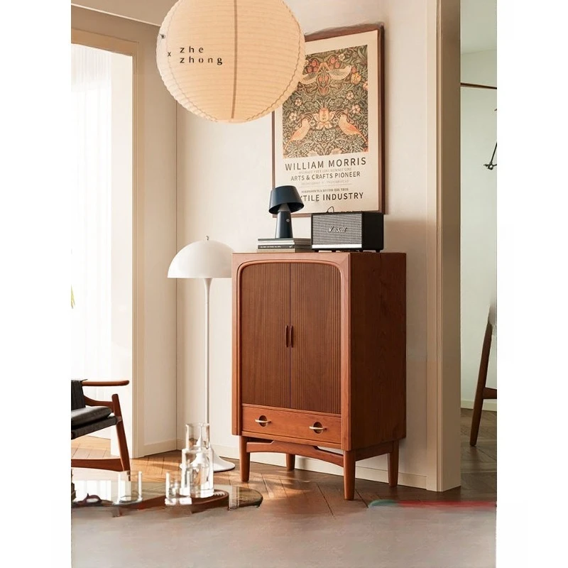 version full solid wood chest of drawers, retro wind cabinet solid wood bedroom small apartment locker living room furniture
