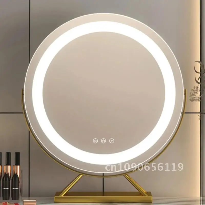 Cosmetic Makeup Mirror with Led Light Lighted Vanity Tabletop Dimmable Multi-color Trave Mirrors with 15x Spot Maganify Mirror