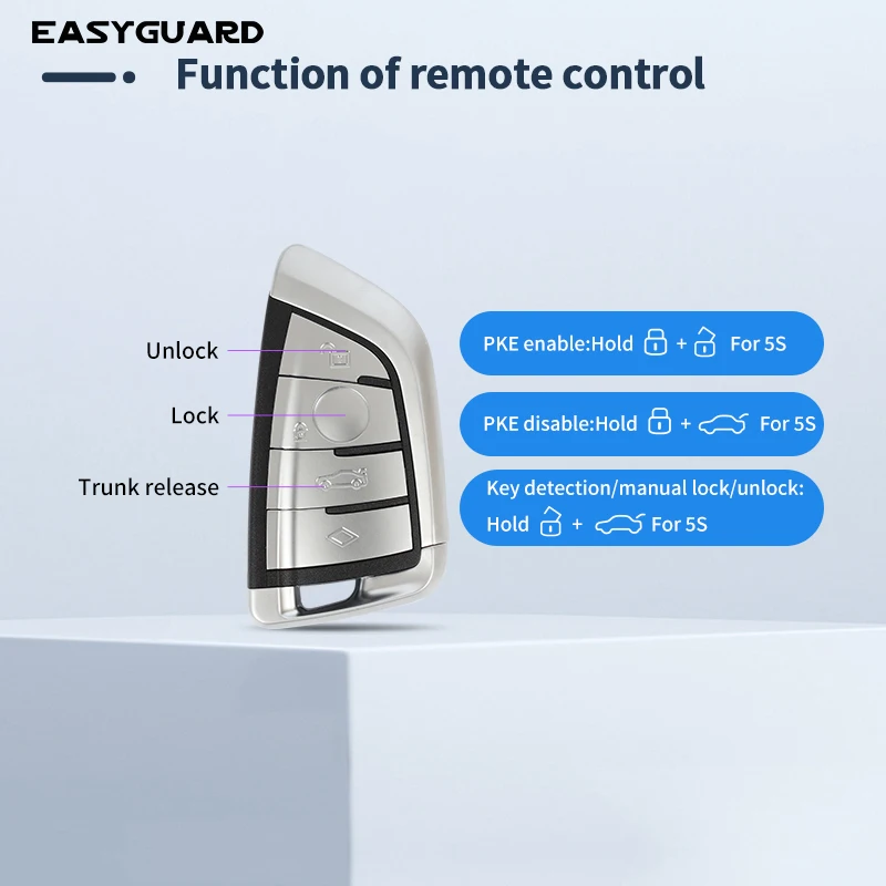 EASYGUARD PKE kit passive keyless entry Smart Key replacement fit for BMW G series  cars with factory OEM push start button 