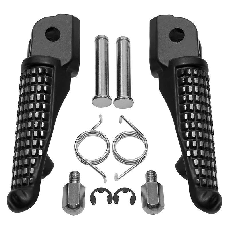 Motorcycle Front Driver Rider Foot Pegs Footrests For Kawasaki Ninja ZX10R 2011-2020 19 18 17 Silver/Matte Black