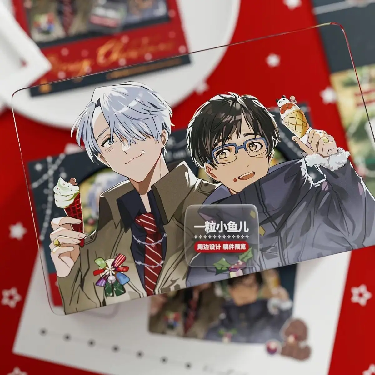 Yuri on Ice Acrylic Card Ivan Yuri Katsuki Transparent Cards Victor Nikiforov Group Photo Card Collection Shooting Prop Gift