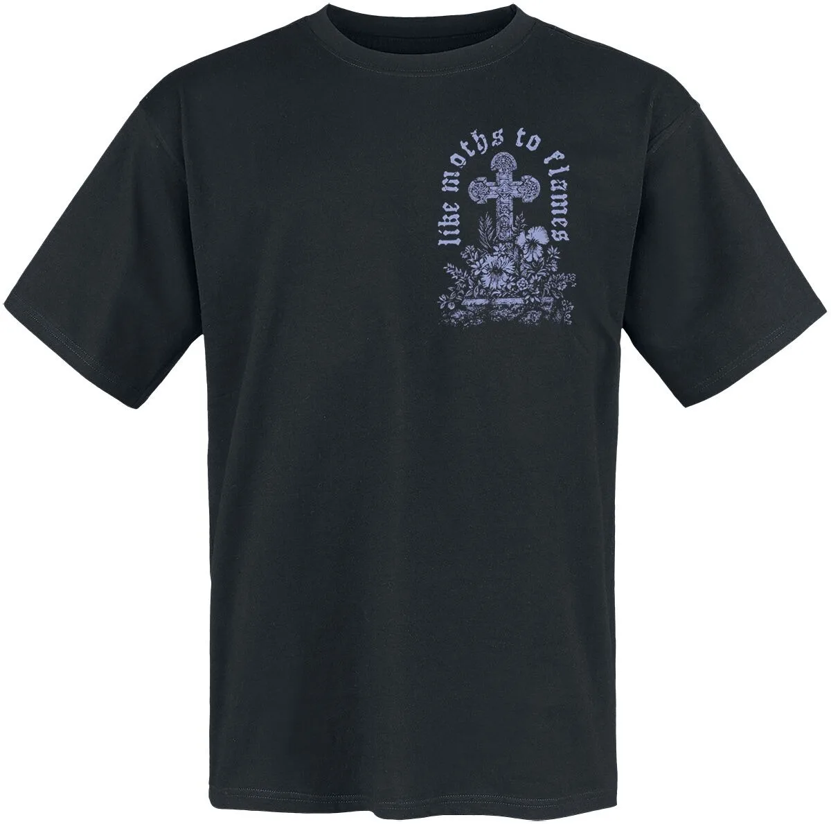 Like Moths To Flames Gothic Angels Weep Skull Print Black T-shirt Men Women Streetwear Tee