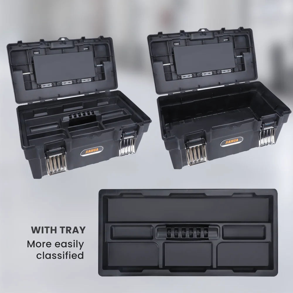 AIRAJ 2pcs Tool Box 21-inch Plastic Tool Box With Two Wheels Can Be Stacked With 250LB Load For Tool Storage And Transportation