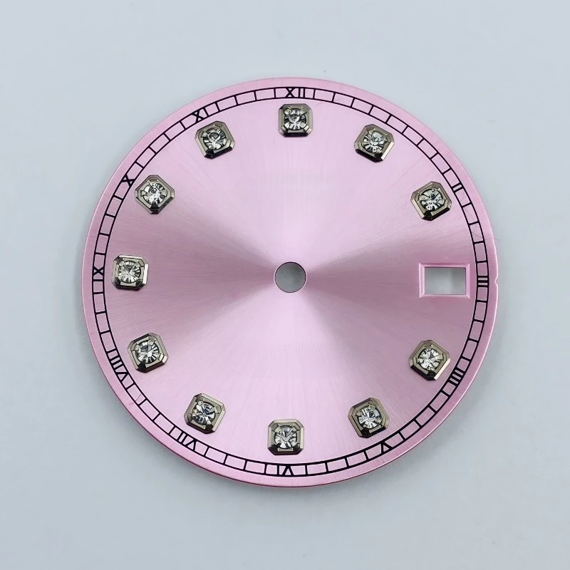 ملحقات تعديل الساعة 28.5 ملم قرص سجل نمط الشمس حرفيًا، وجه ماسي، مناسبة لحركة NH35/36