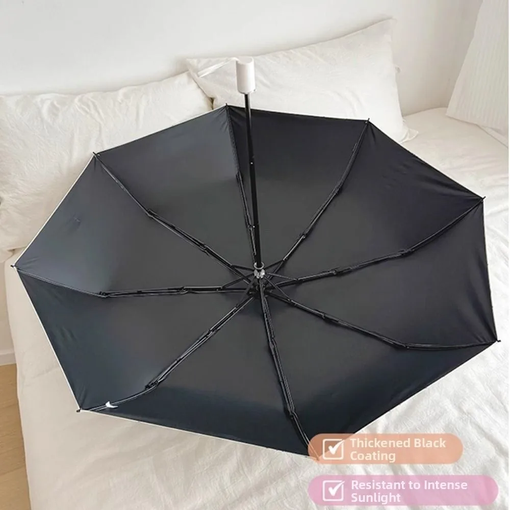 

Fully Automatic/Manual Folding Rain Umbrella UV Protection Curved Handle Sunshade Umbrella 8 Ribs Design Three-fold